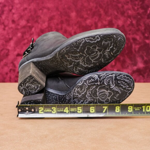 Josef Seibel Women Britney Black Leather Double Buckle Zip Ankle Boots 8US EUR38 - Picture 7 of 8